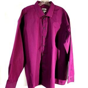 Unlisted By Kenneth Cole Shirt Big Fit Men's 2XL 18 34/35 Purple Long Sleeve NEW
